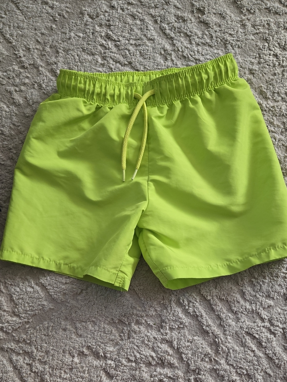 Boys 5-6 Neon Lime Elastic-Waist Swim Shorts